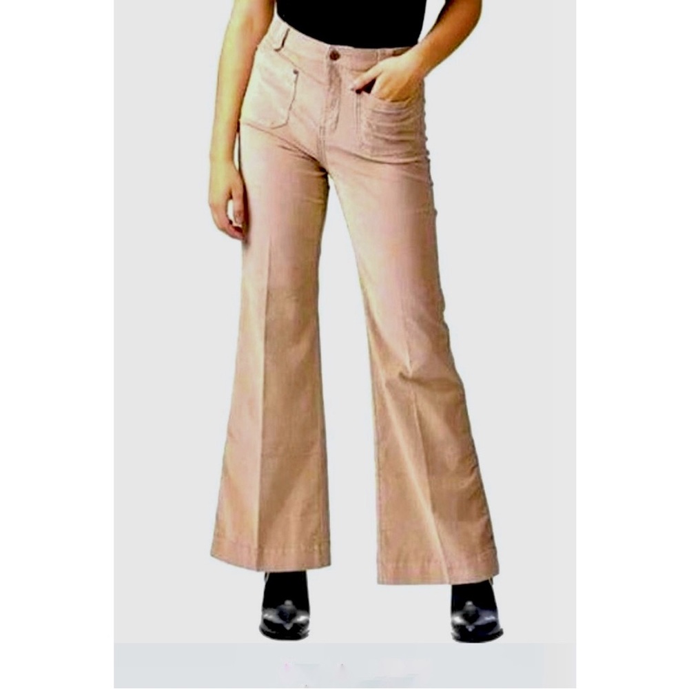 Anthropologie Marrakech Label Tan Boot Cut Babywale Cord Flare Pants